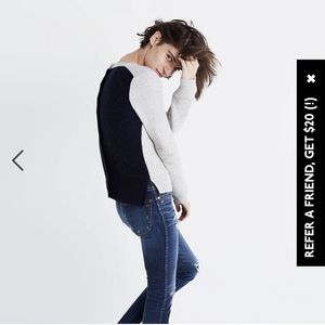 Madewell Backroad Button-Back Sweater in Colorblock